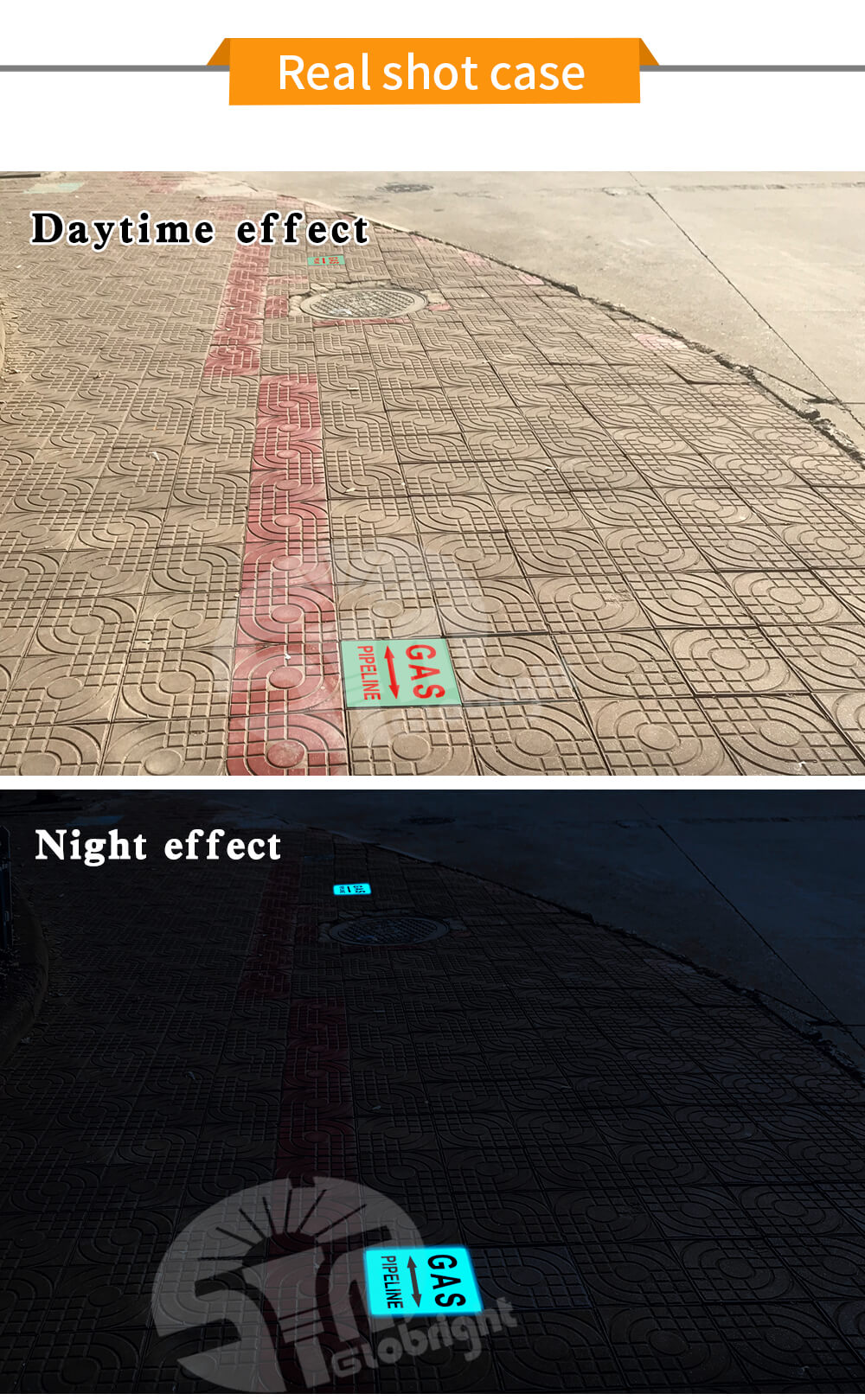 Groud Sign Warning, Lighting at Night, Glow in The Dark Fluorescence Sign