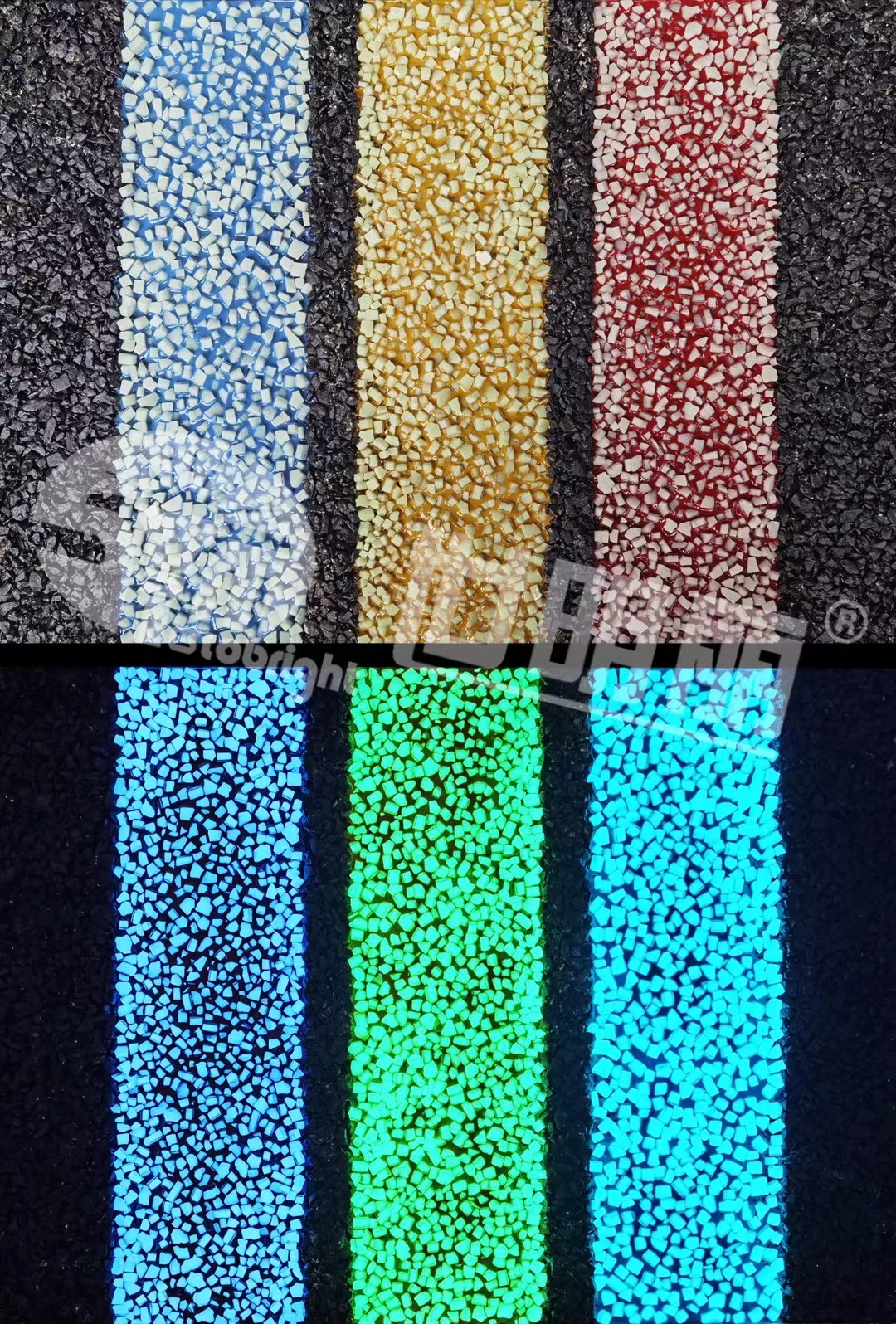 Anti-slip Star Pavement Road Surface Ceramic Particles Inorganic Self-luminous Stone for Park And Garden Trail Glow in The Dark