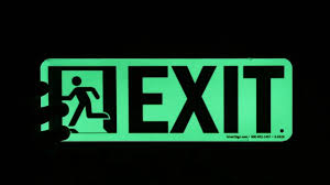 self-illuminating material safety sign