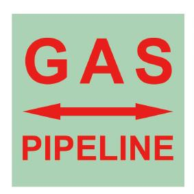 self-luminous warning of underground gas pipeline